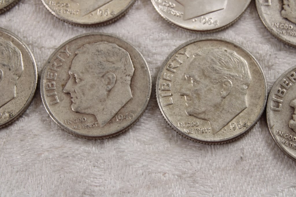 10 Roosevelt Silver Dimes - 5