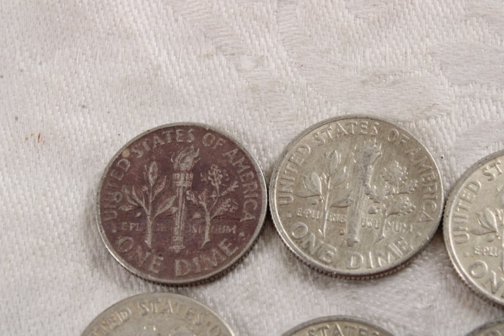 10 Roosevelt Silver Dimes - 8