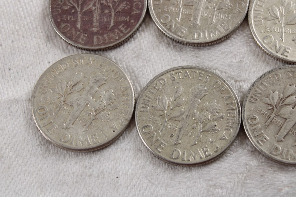 10 Roosevelt Silver Dimes - 9