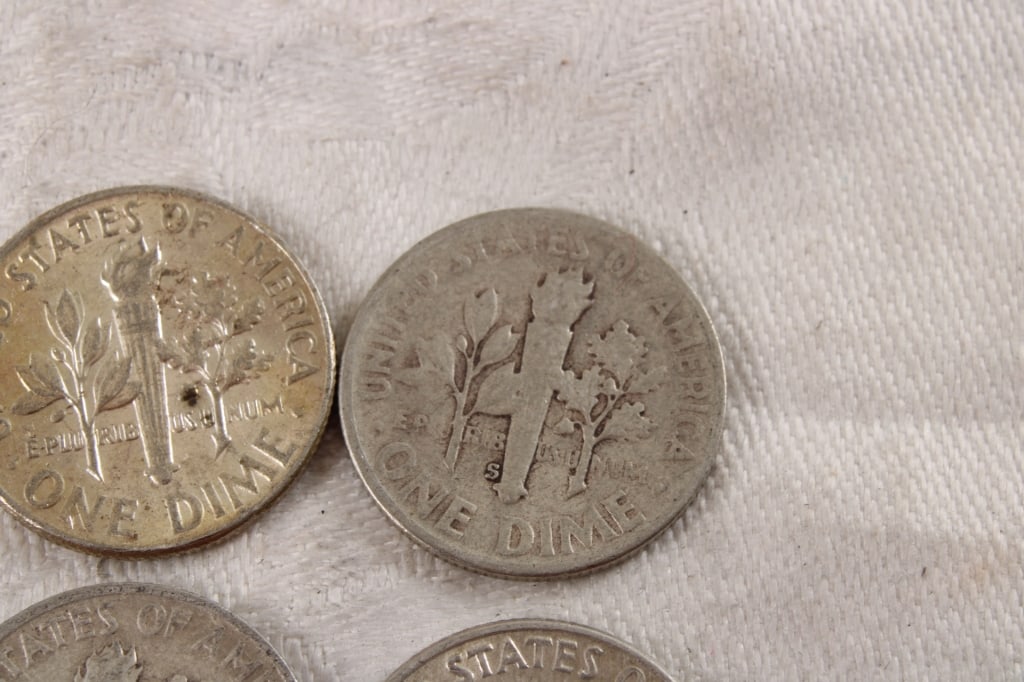 10 Roosevelt Silver Dimes - 12