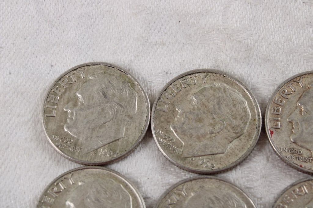 10 Roosevelt Silver Dimes - 2