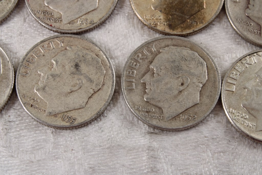 10 Roosevelt Silver Dimes - 5