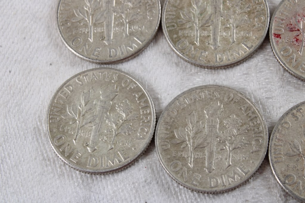 10 Roosevelt Silver Dimes - 9