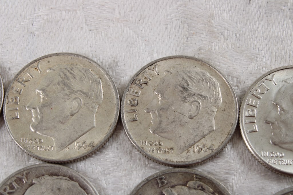 8 Roosevelt Silver Dimes, 2 Mercury Silver Dimes - 4