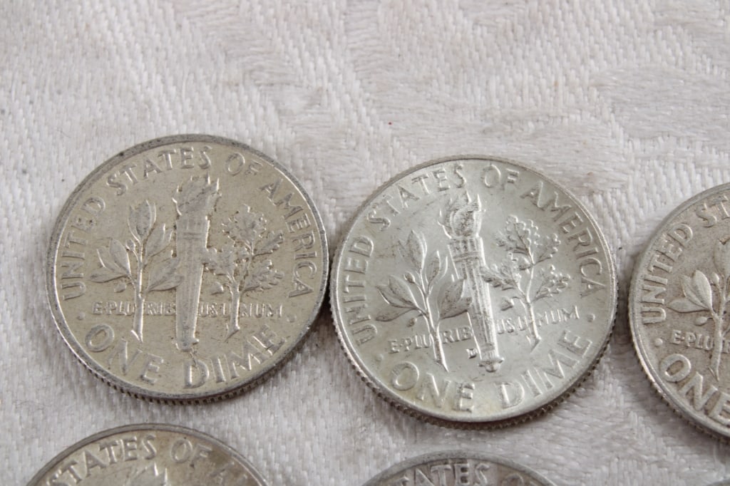 10 Roosevelt Silver Dimes - 8