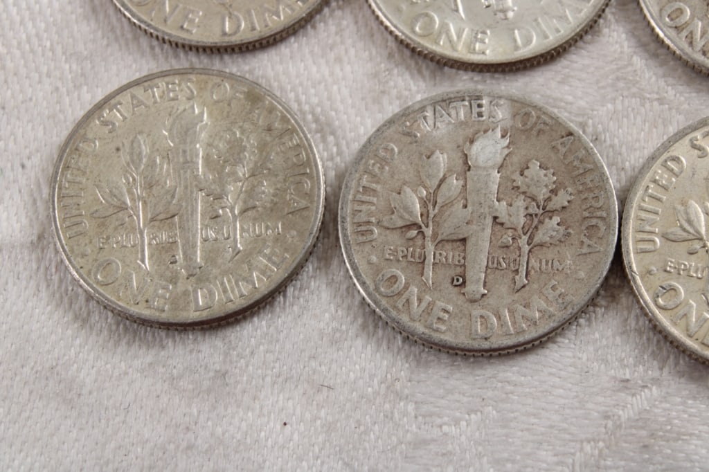 10 Roosevelt Silver Dimes - 9