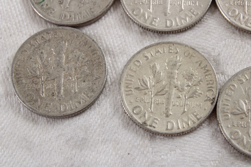 10 Roosevelt Silver Dimes - 9