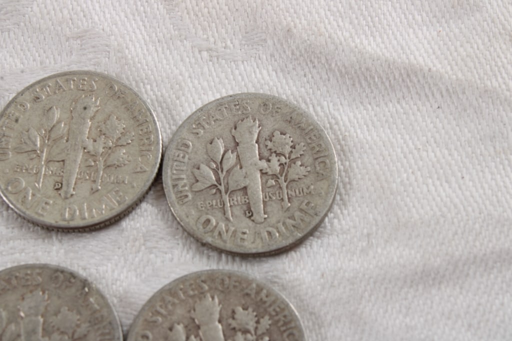 10 Roosevelt Silver Dimes - 12