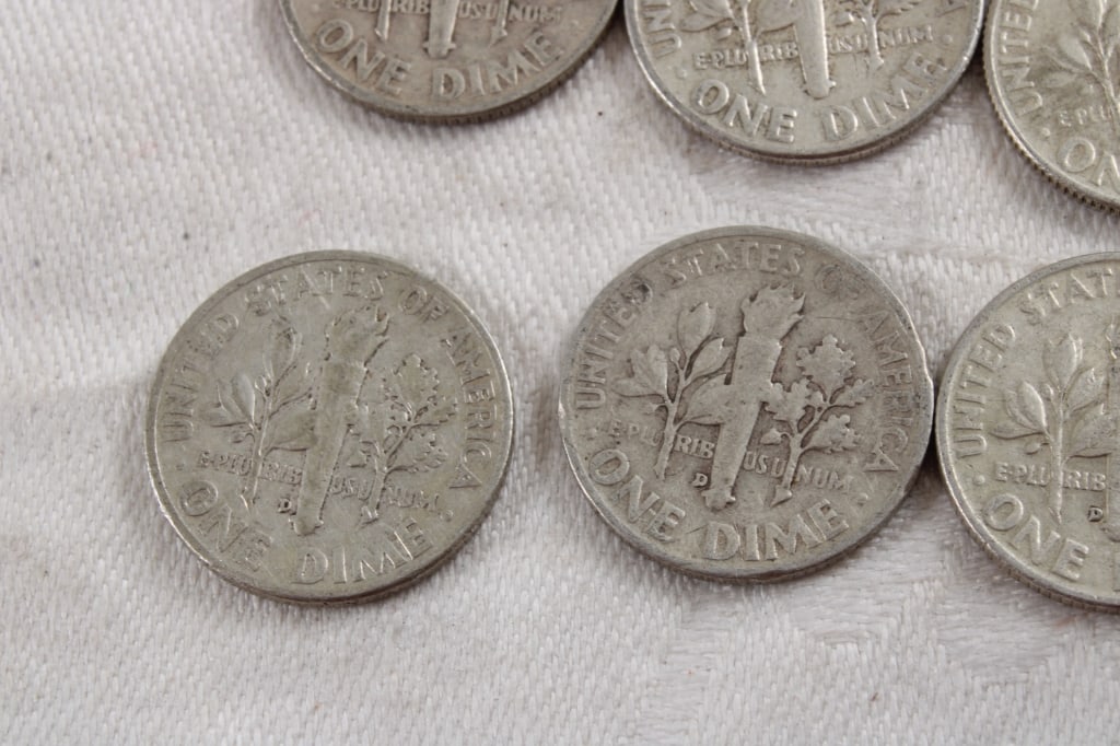 10 Roosevelt Silver Dimes - 9