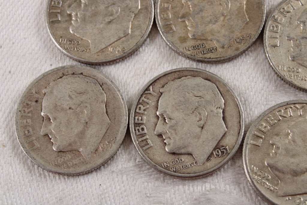 10 Roosevelt Silver Dimes - 3