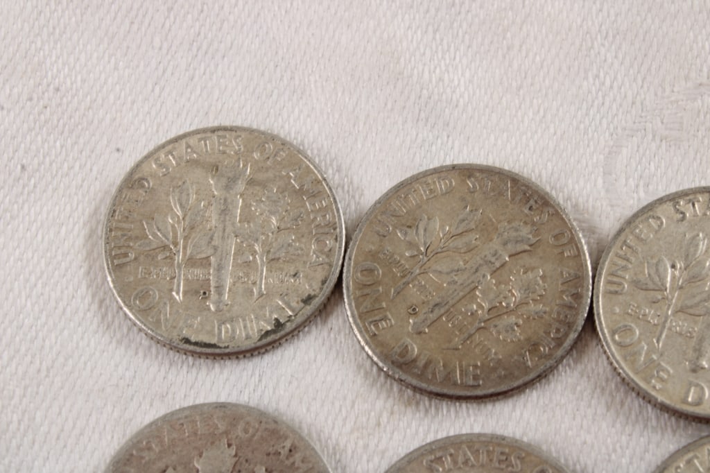 10 Roosevelt Silver Dimes - 8