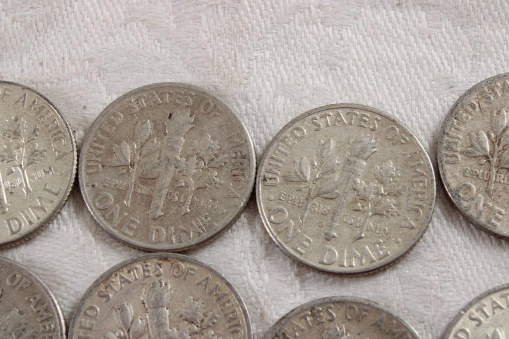 10 Roosevelt Silver Dimes - 10