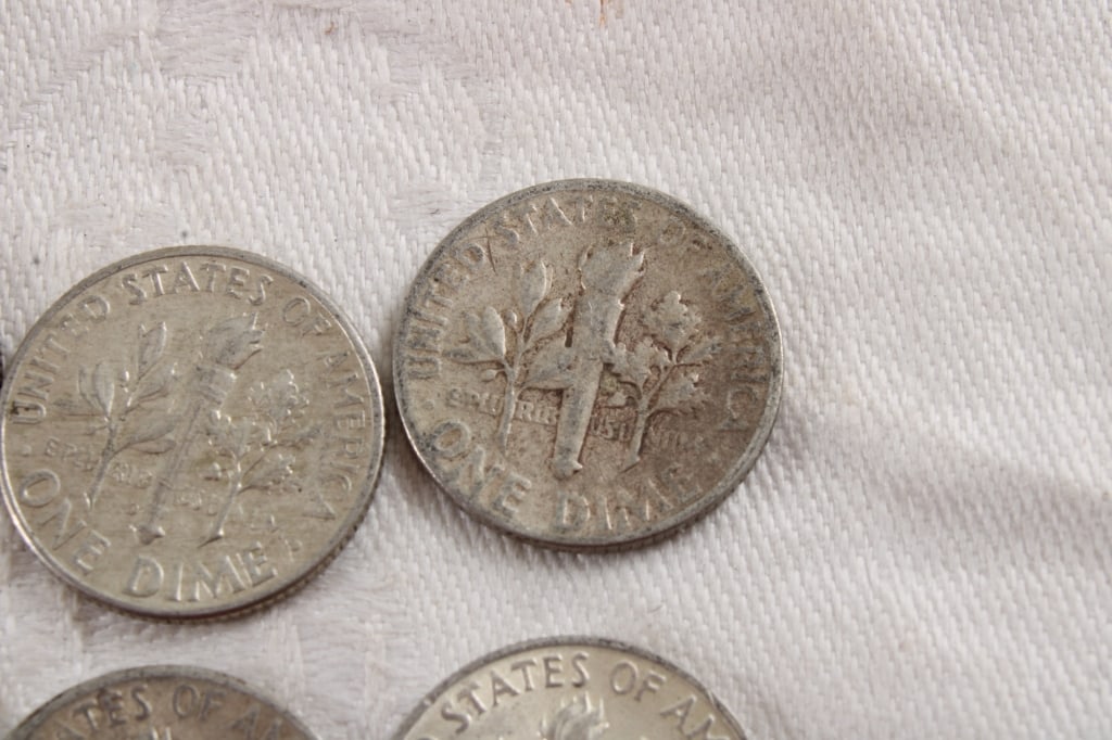 10 Roosevelt Silver Dimes - 12