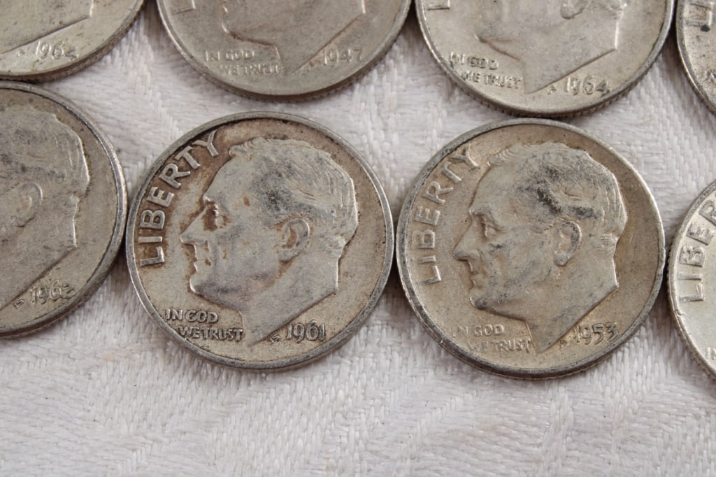 10 Roosevelt Silver Dimes - 5