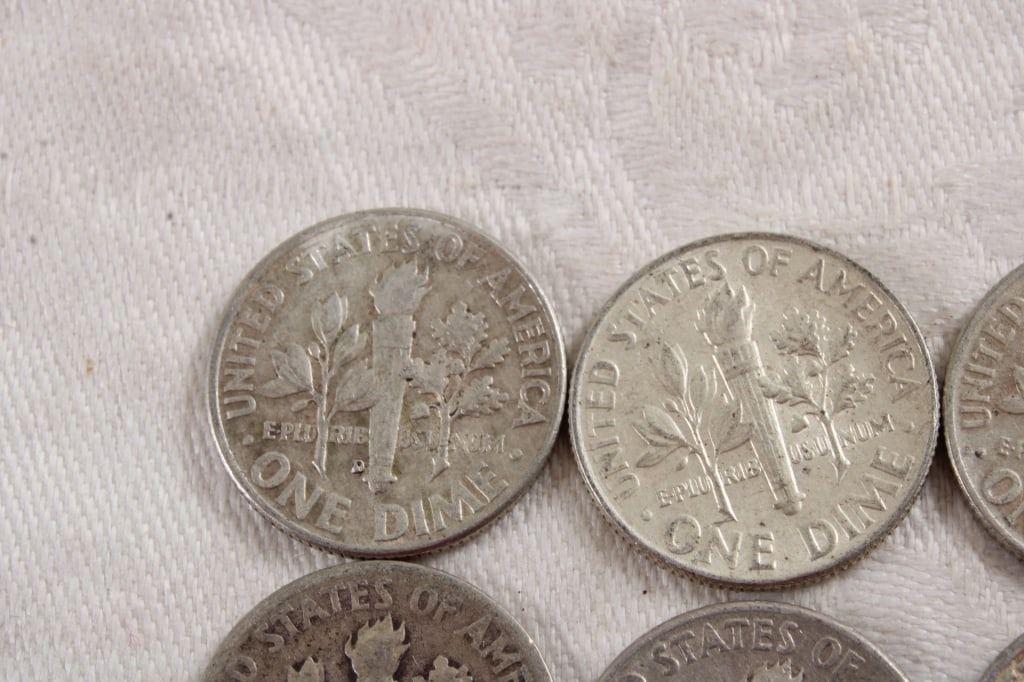 10 Roosevelt Silver Dimes - 8