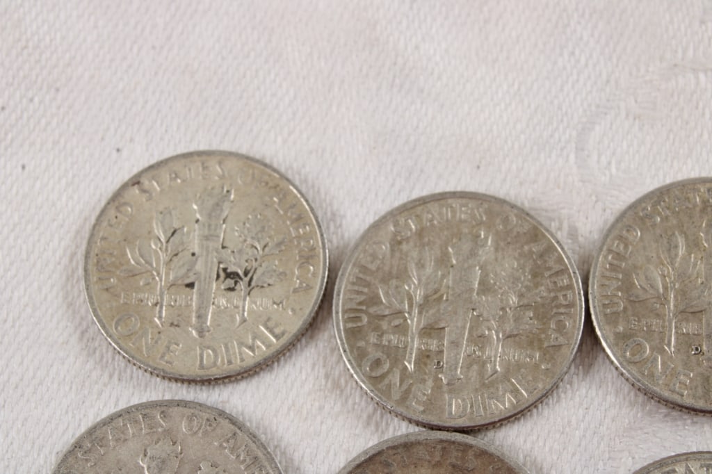 10 Roosevelt Silver Dimes - 8
