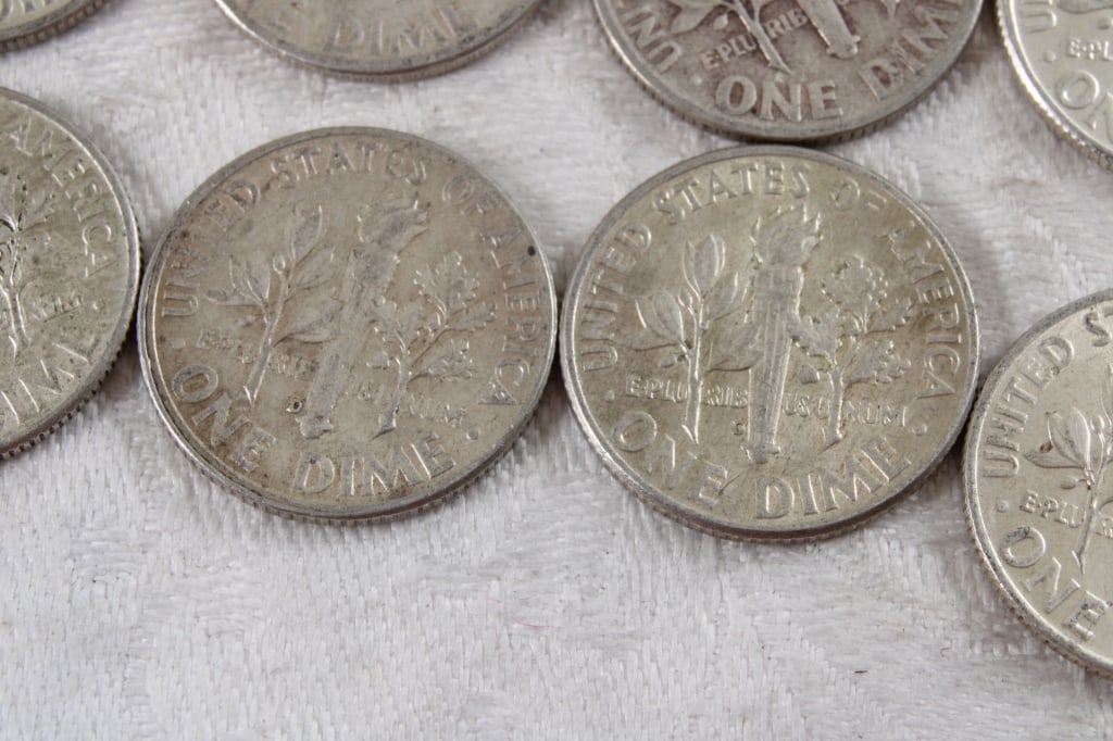 10 Roosevelt Silver Dimes - 10