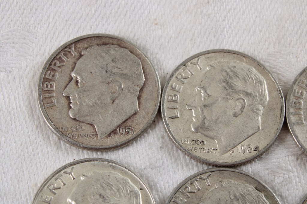 10 Roosevelt Silver Dimes - 2
