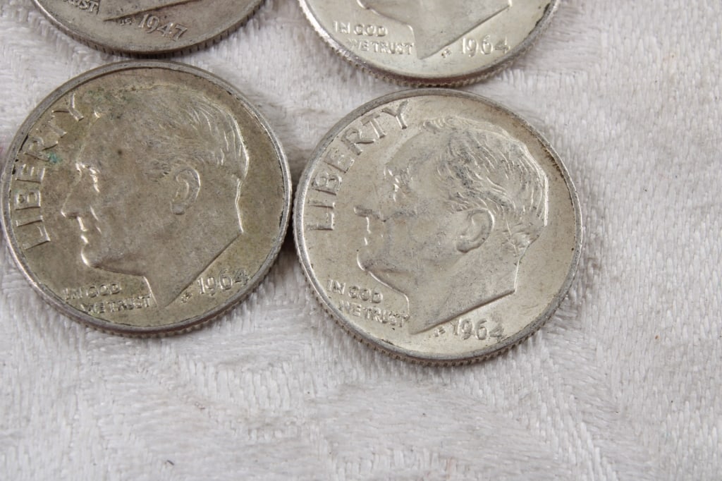 10 Roosevelt Silver Dimes - 7