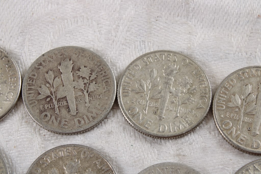 10 Roosevelt Silver Dimes - 10