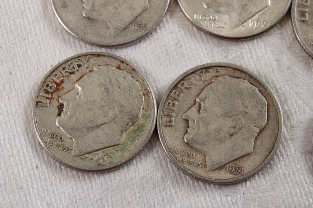 10 Roosevelt Silver Dimes - 3