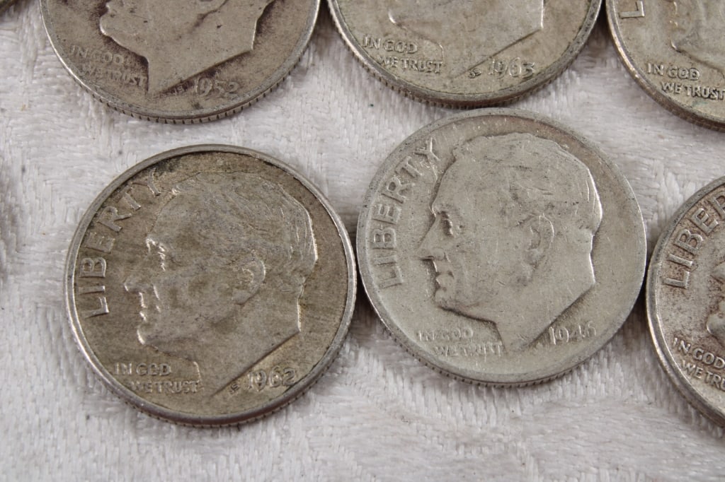 10 Roosevelt Silver Dimes - 5