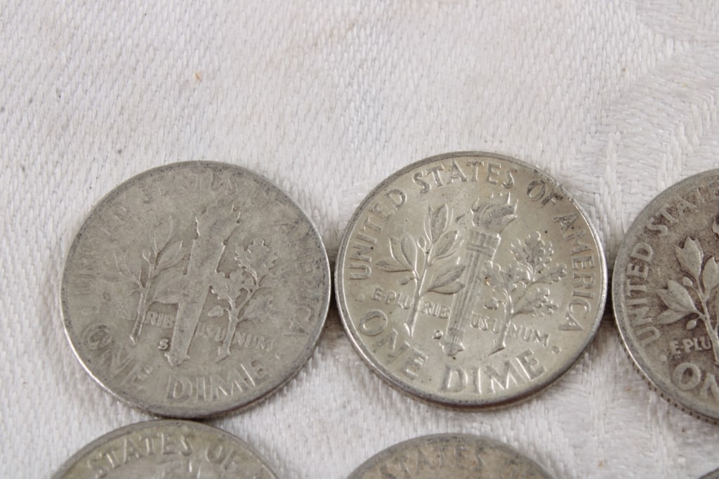 10 Roosevelt Silver Dimes - 8