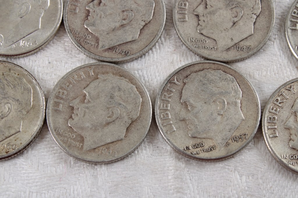 10 Roosevelt Silver Dimes - 5