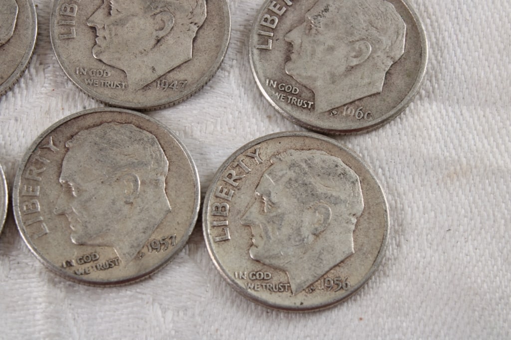 10 Roosevelt Silver Dimes - 7
