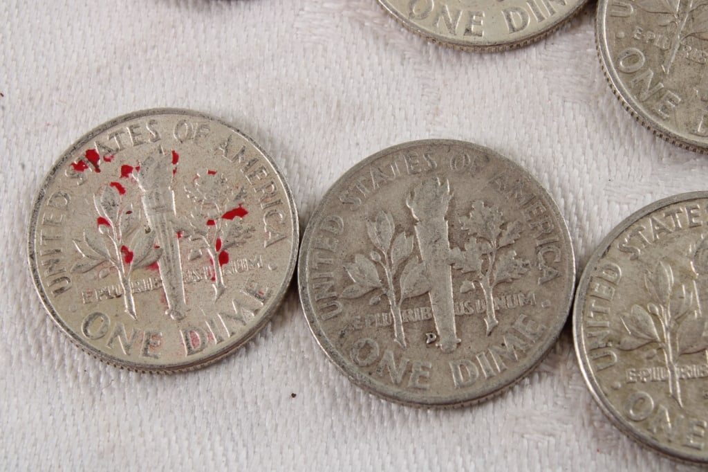 10 Roosevelt Silver Dimes - 9