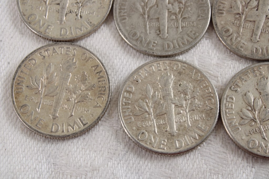 10 Roosevelt Silver Dimes - 8
