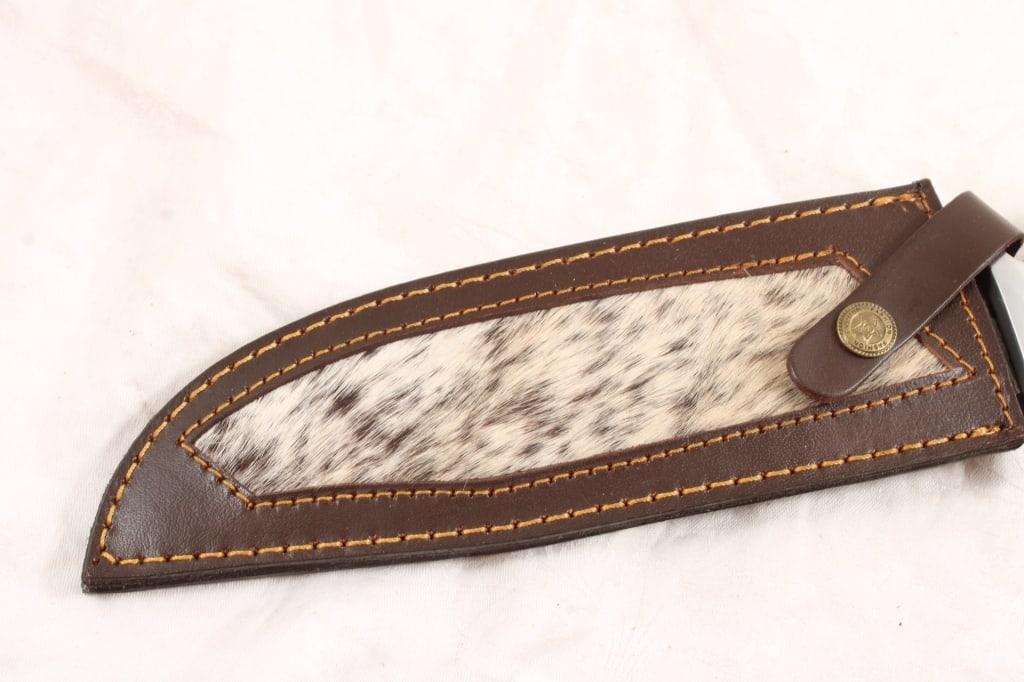 Damascus Bowie Knife 15" in Leather Sheath - 12