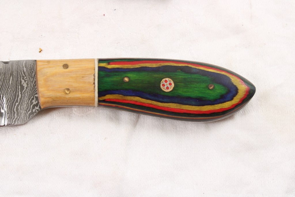 2 Damascus Fixed Blade Knives in Sheaths - 11