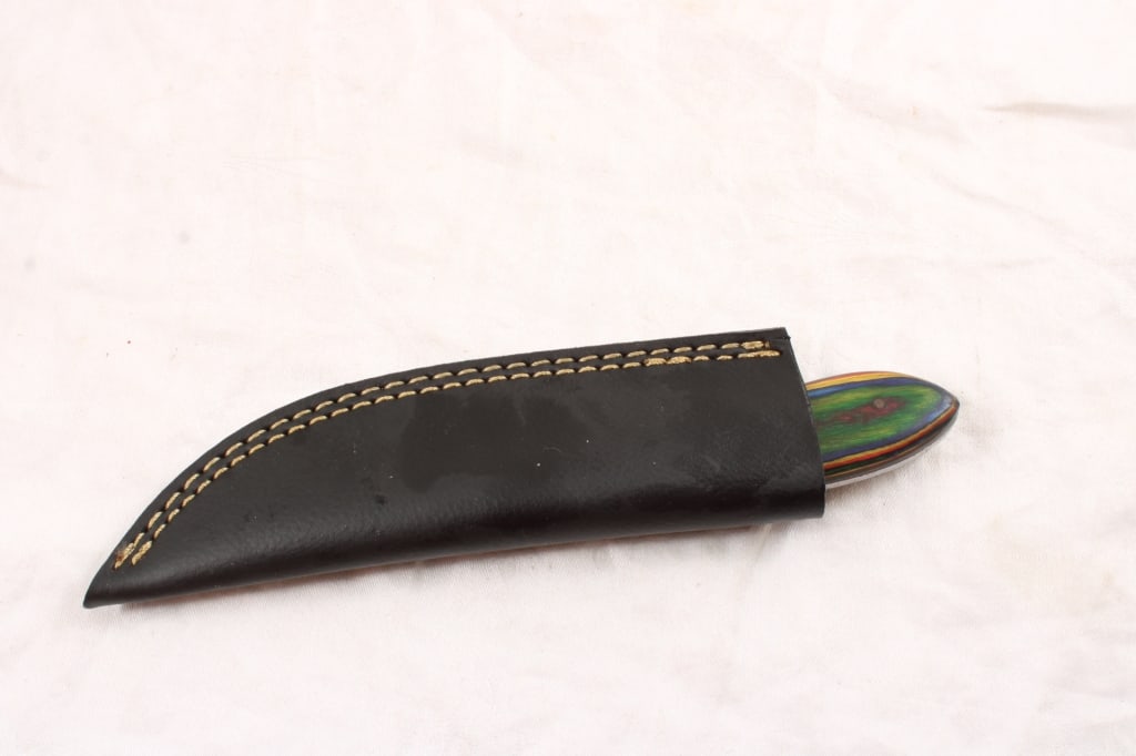 2 Damascus Fixed Blade Knives in Sheaths - 15