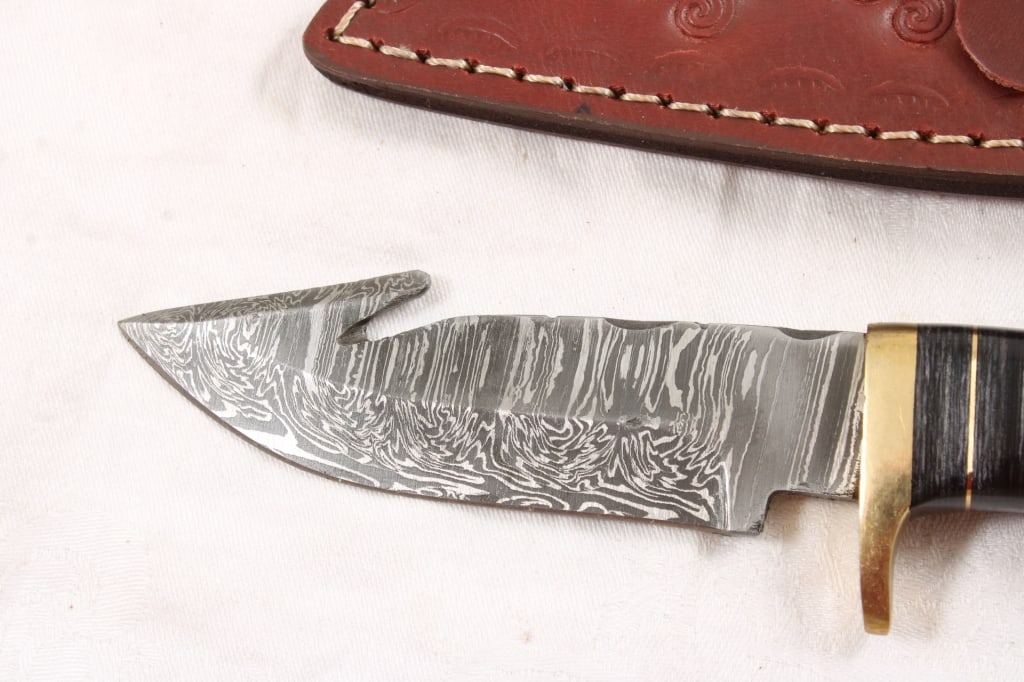 2 Damascus Fixed Blade Knives in Sheaths - 2