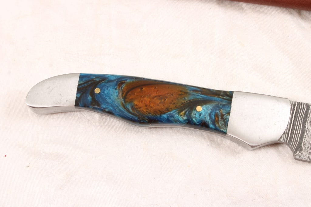 2 Damascus Fixed Blade Knives in Sheaths - 13