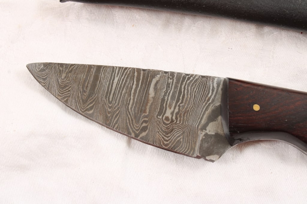 2 Damascus Fixed Blade Knives in Sheaths - 2