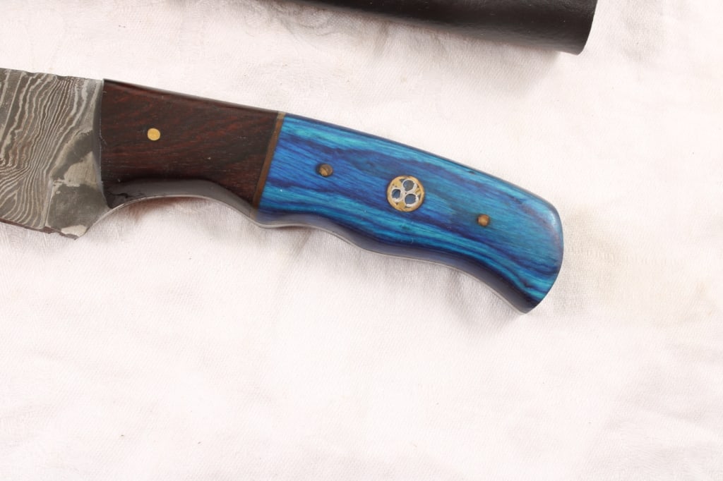 2 Damascus Fixed Blade Knives in Sheaths - 3