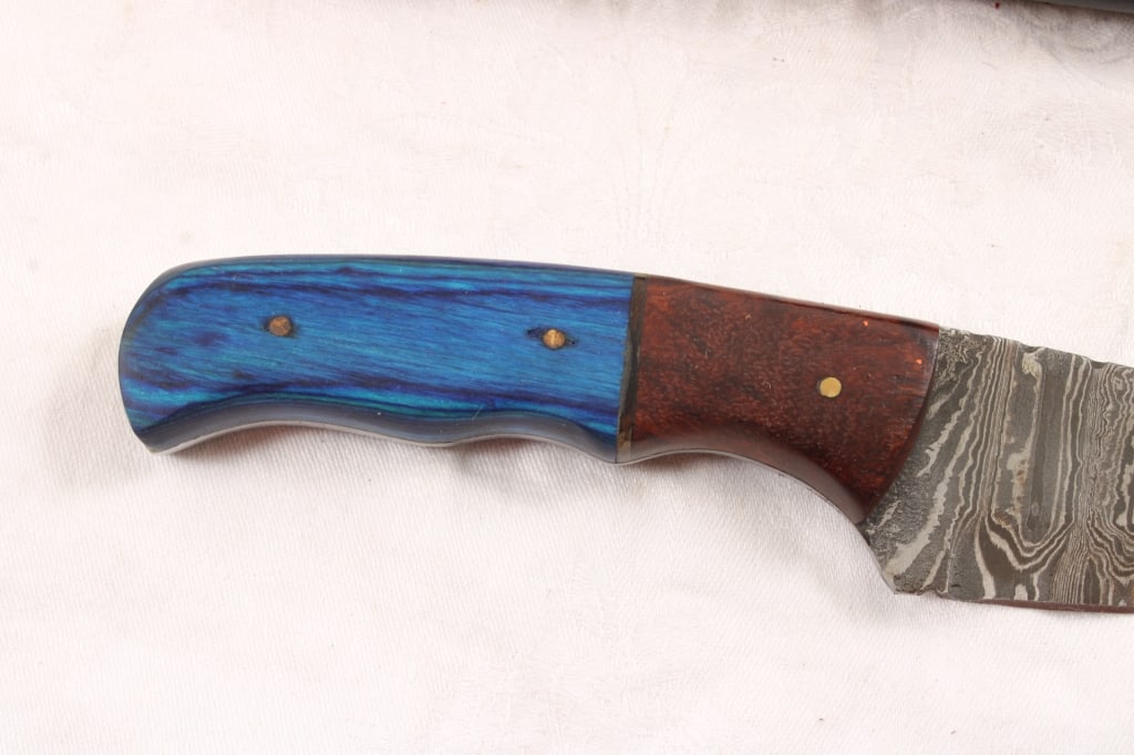 2 Damascus Fixed Blade Knives in Sheaths - 4