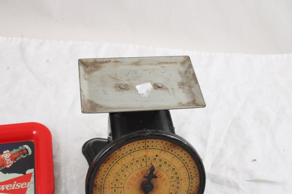 2 Antique Postal Scales, 2 Budweiser Beer Tip Tray - 8