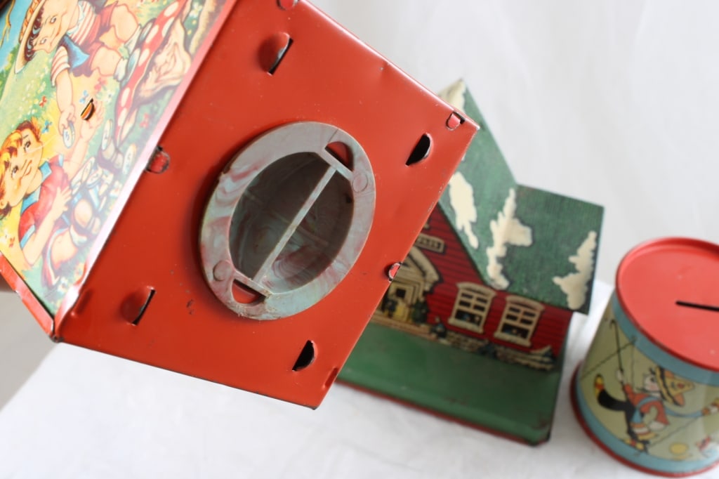 3 Tin Litho Mechanical Banks LBZ Germany, Ohio Art - 8