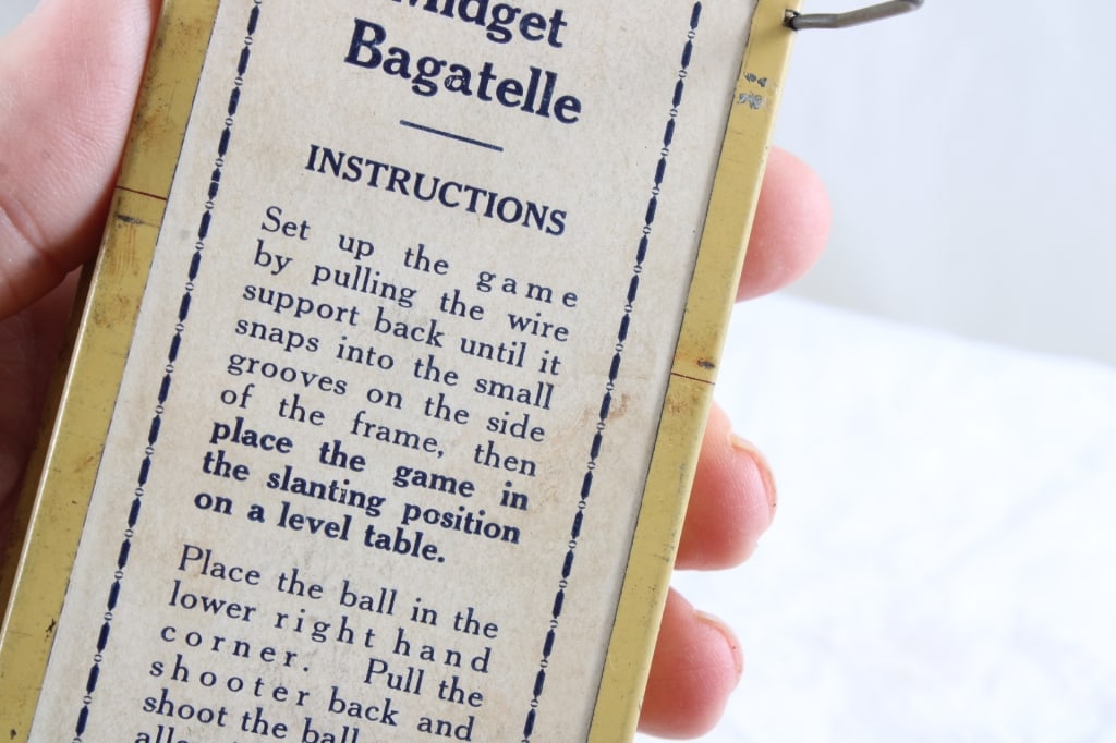 Midget Bagatelle Pinball Game with Instructions - 12
