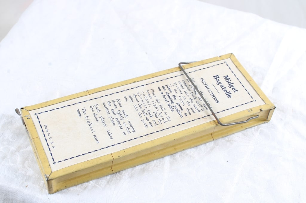 Midget Bagatelle Pinball Game with Instructions - 15