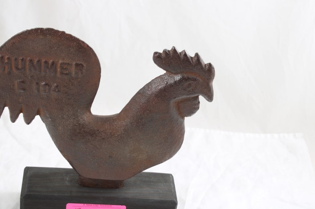 Cast Iron Rooster Windmill Weight Hummer E184 - 3