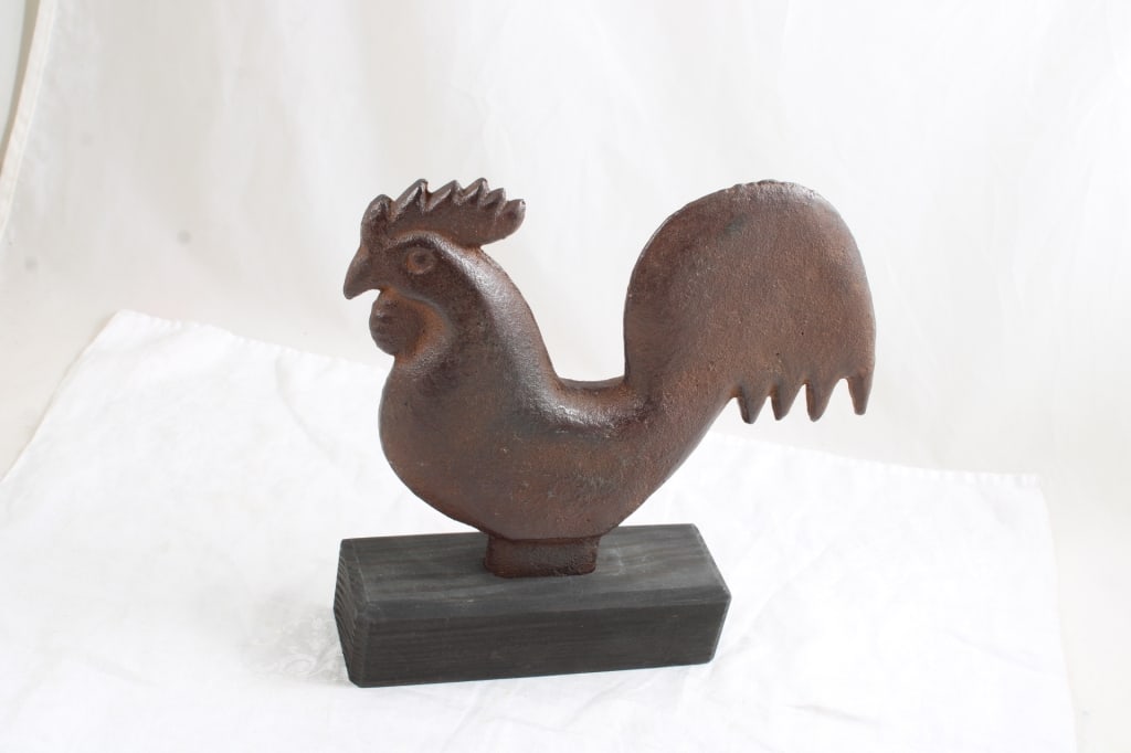 Cast Iron Rooster Windmill Weight Hummer E184 - 5