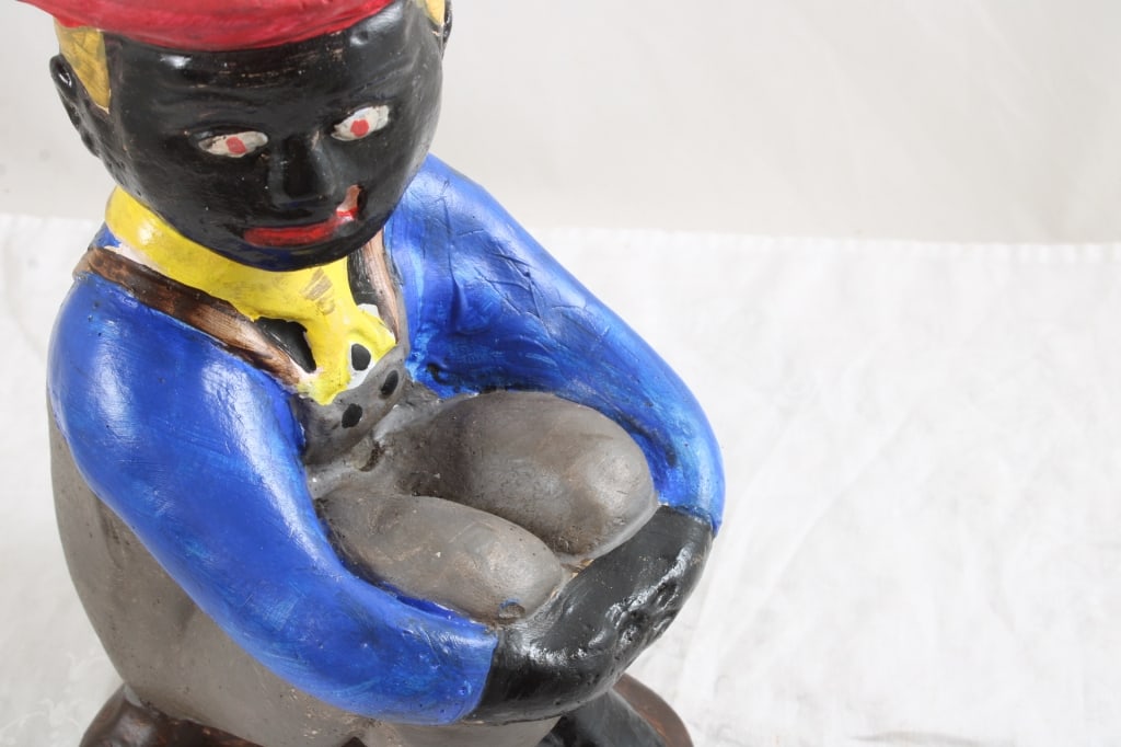 Plaster Black Americana Boy Fishing Figure - 6