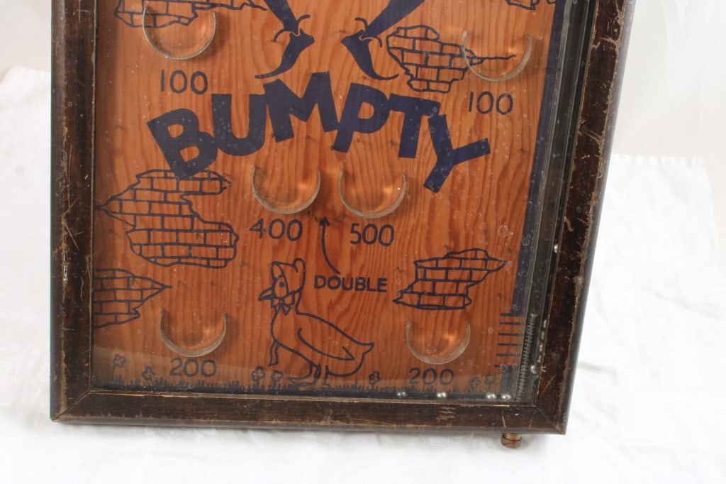 Antique Wood BUMPTY Table Top Pinball Game - 4