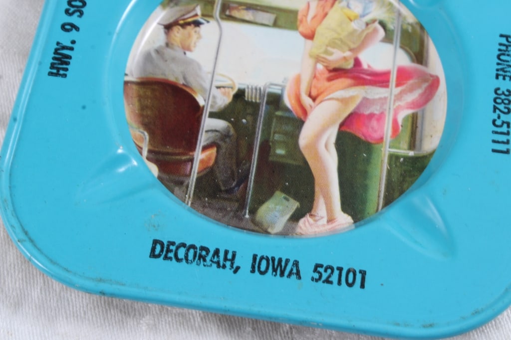 4 Risque Collectible Plaque, Coin, Ashtray, Opener - 4