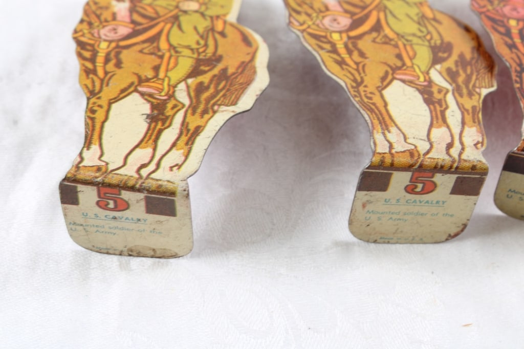 9 Marx WWI Tin Litho Soldiers, Cavalry, Cowboy - 13