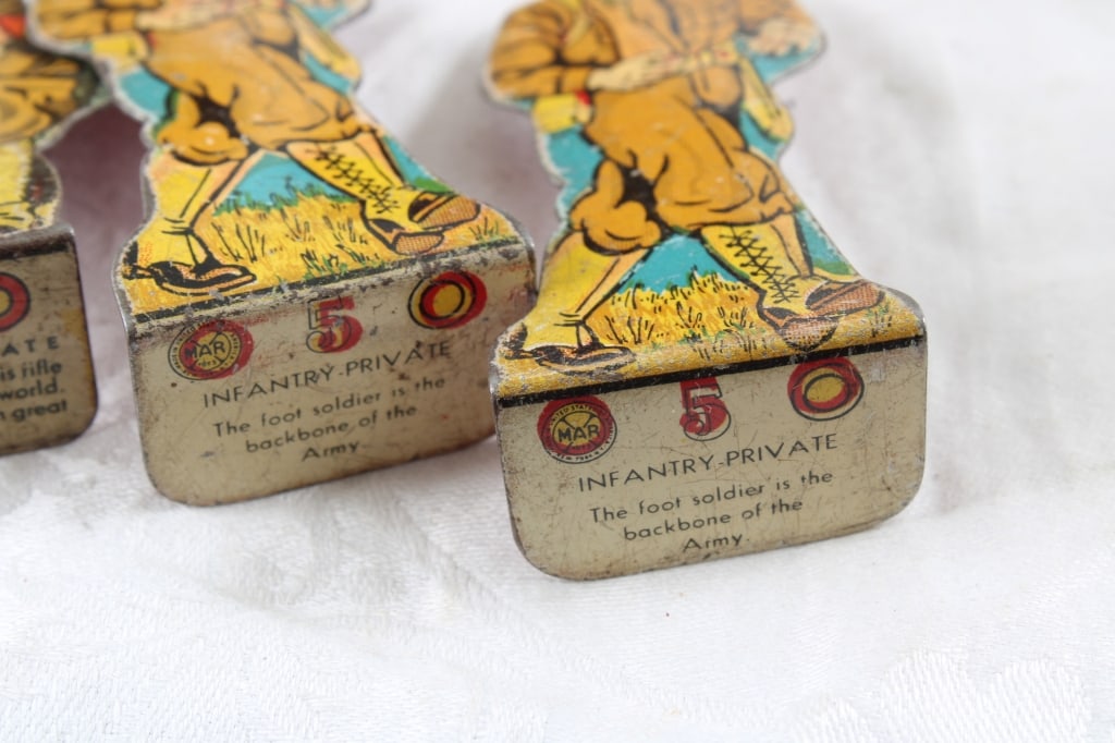 9 Marx WWI Tin Litho Soldiers, Cavalry, Cowboy - 5